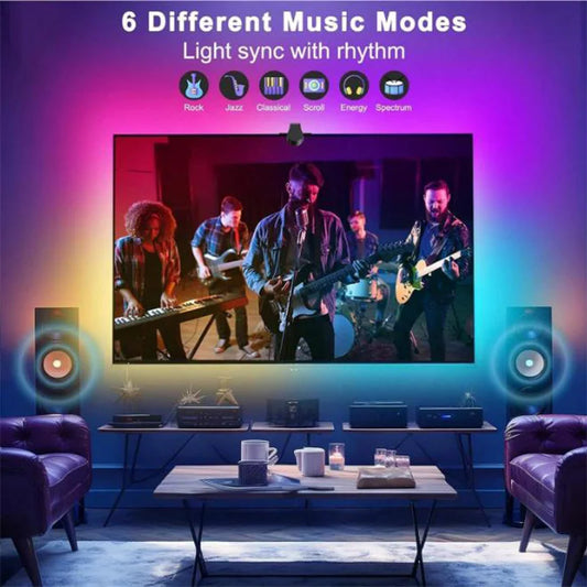 Rétroéclairage TV Ambilight 3.8M 5M Synchronisation à l'écran LED RVB IC Intelligente USB 5V avec Caméra Synchronisation Lumière TV Contrôle par Application Ambiance Gaming