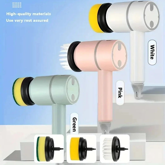 Brosse électrique OLOEY 3-en-1 : Nettoyeur puissant sans fil avec têtes rotatives, conçu pour le nettoyage en profondeur de la cuisine et le maintien à la main.